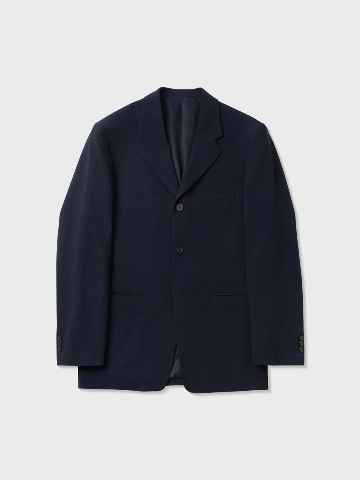 아틀리에 델디오(ATELIER DELDIO) 트로피컬 울 도비 테일러드 재킷 (NAVY)