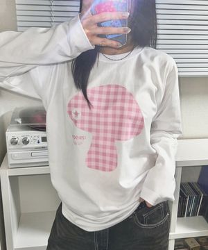 머쉬룸 포인트 오버핏 롱슬리브