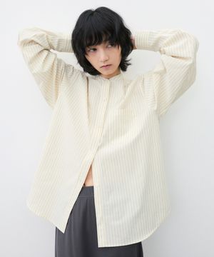 (우먼)핀 ST 스탠드 카라 셔츠 크림