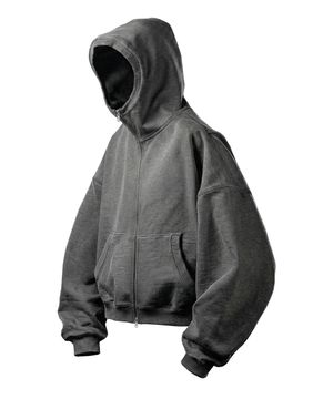 리파인드 휴즈 후드 집업 - 피그먼트 멀티 블랙