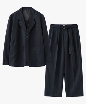 린넨 싱글 블레이저 네이비