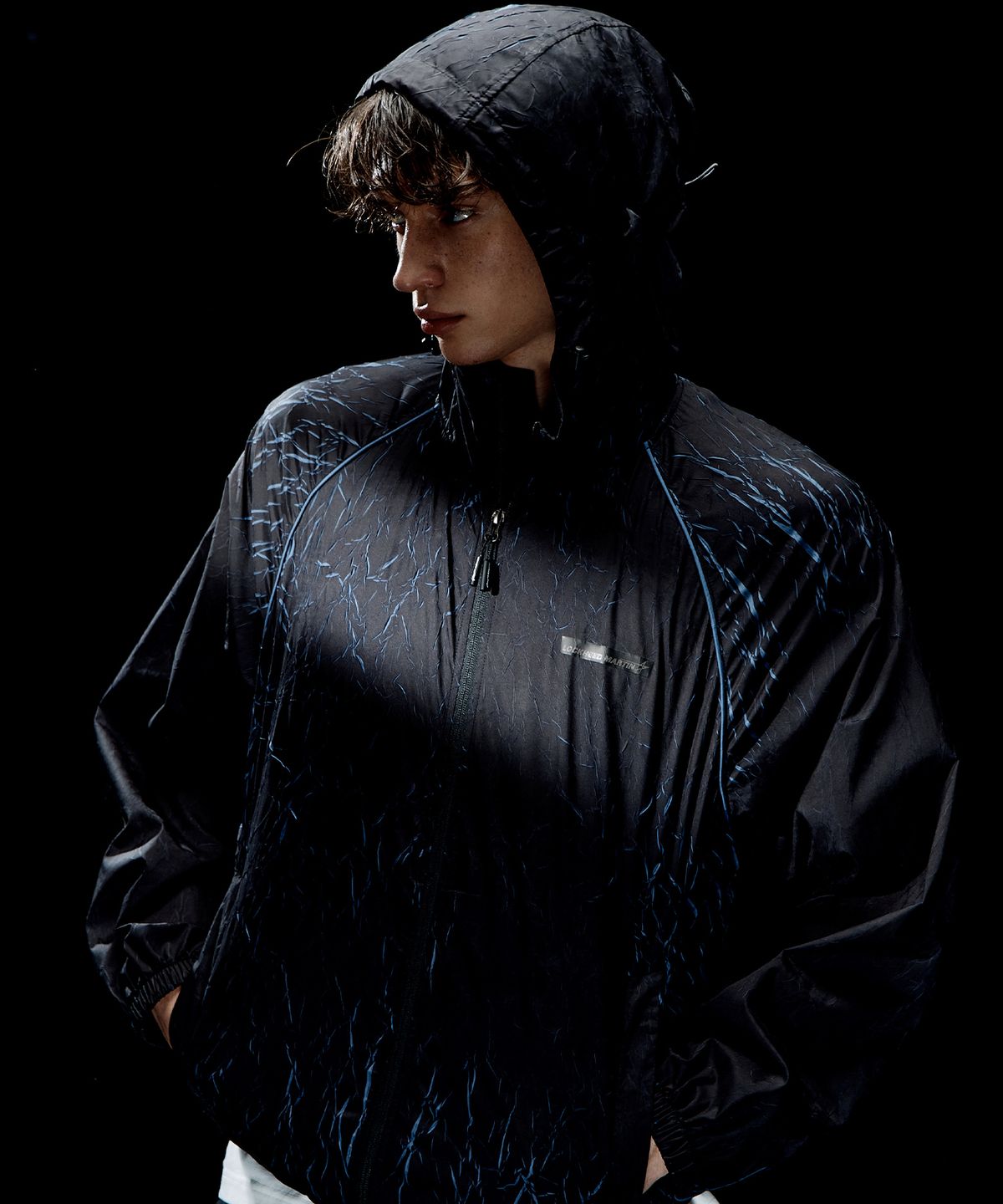록히드마틴(LOCKHEED MARTIN) CREASE TWO-TONE WINDBREAKER (L41UJJ031BLK)