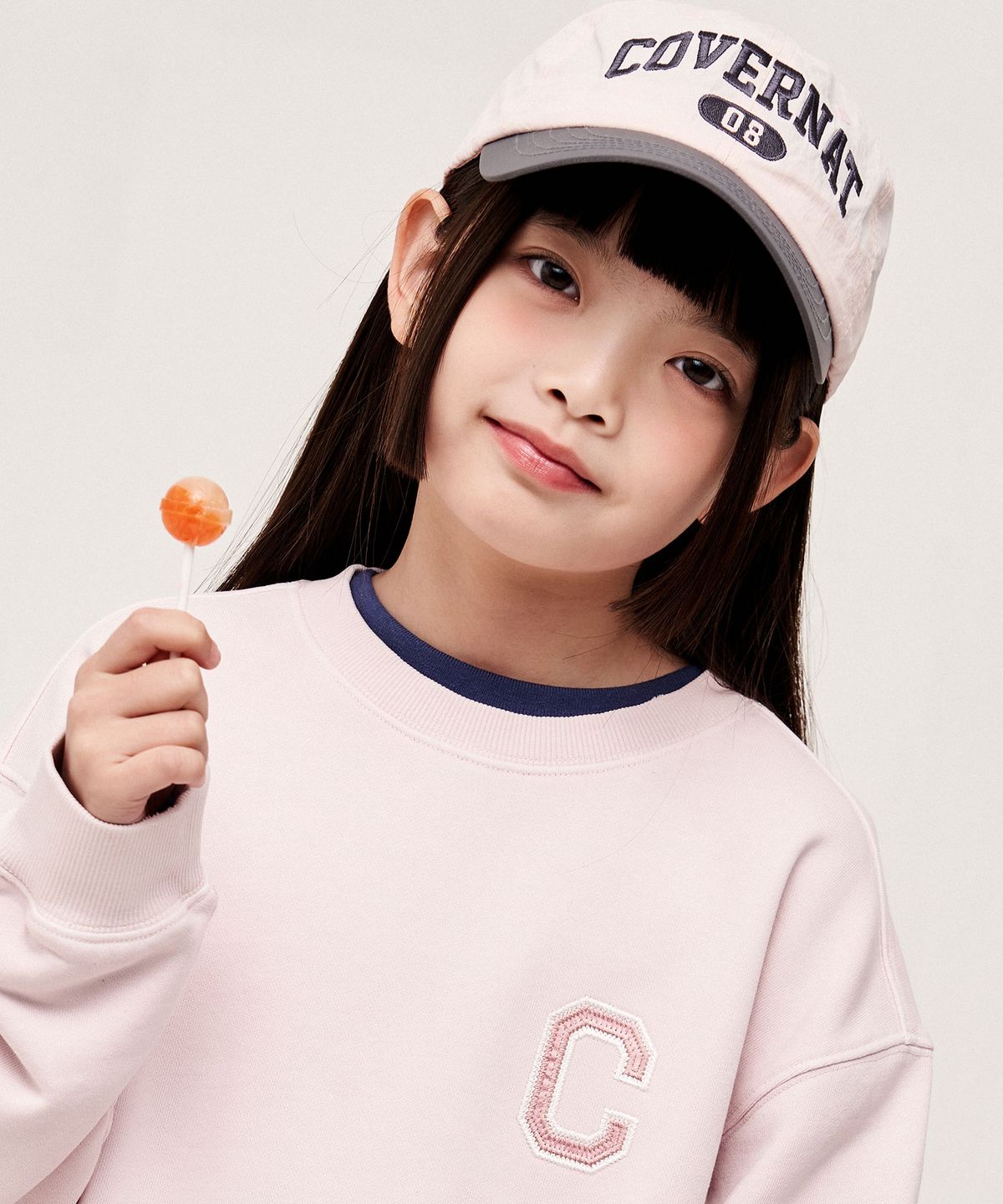 커버낫 키즈(COVERNAT KIDS) 아치로고 콤비 화섬 볼캡 핑크 CK2602CA05PI