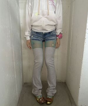 Everyday Stripe Leg Warmer Melange Gray