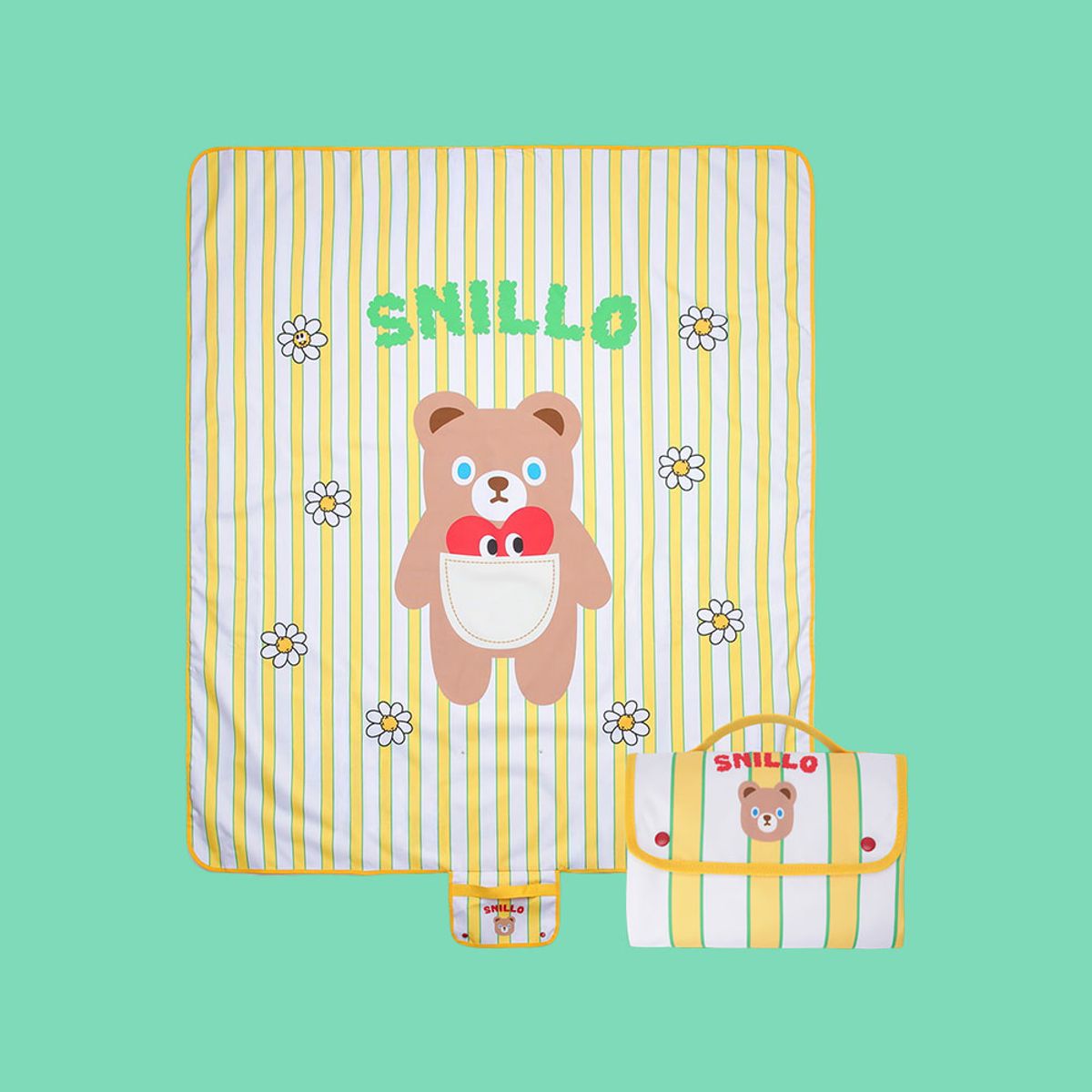 스닐로스티치(SNILLOSTITCH) 패커블 피크닉 매트 데이지 옐로우