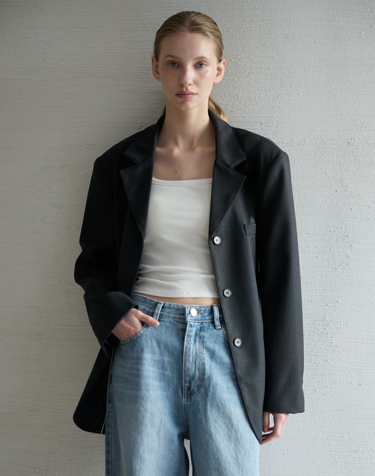 누토프(NUTOFFE) Classic Wool Jacket_Dark Gray