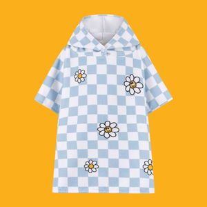 아기 후드 타올 데이지 블루