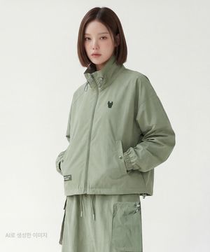 여성) 유틸리티 하이넥 크롭 점퍼