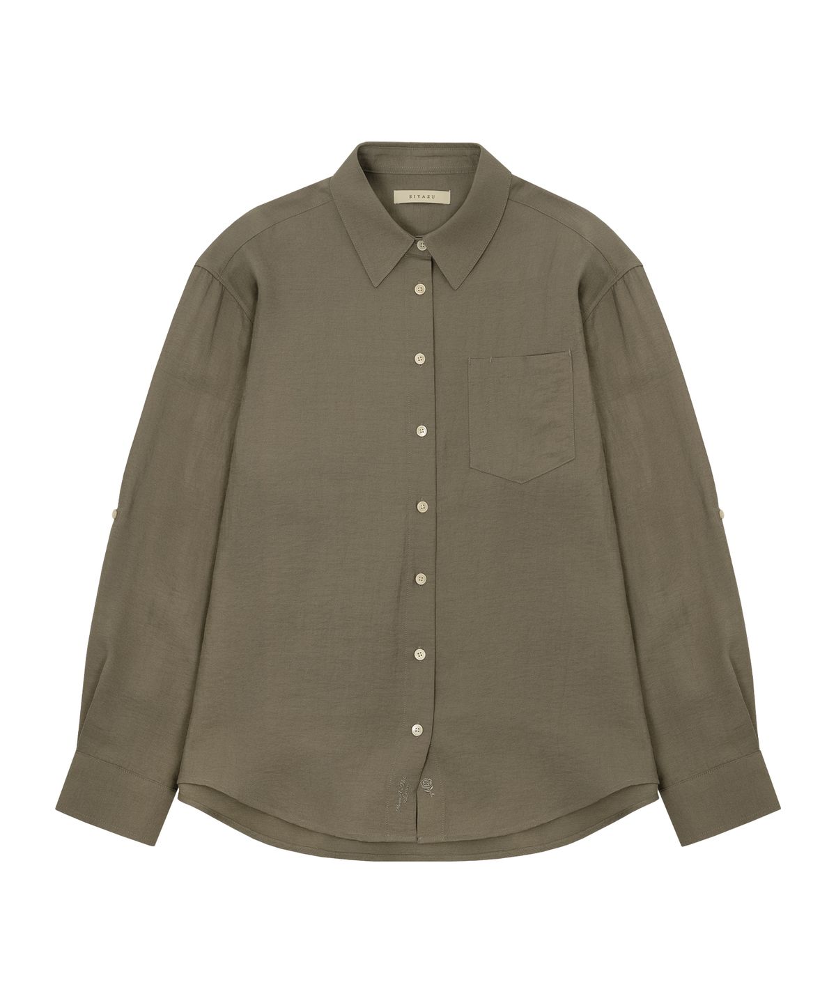 시야쥬(SIYAZU) SIED26-2 플로리스트 셔츠_Khaki brown