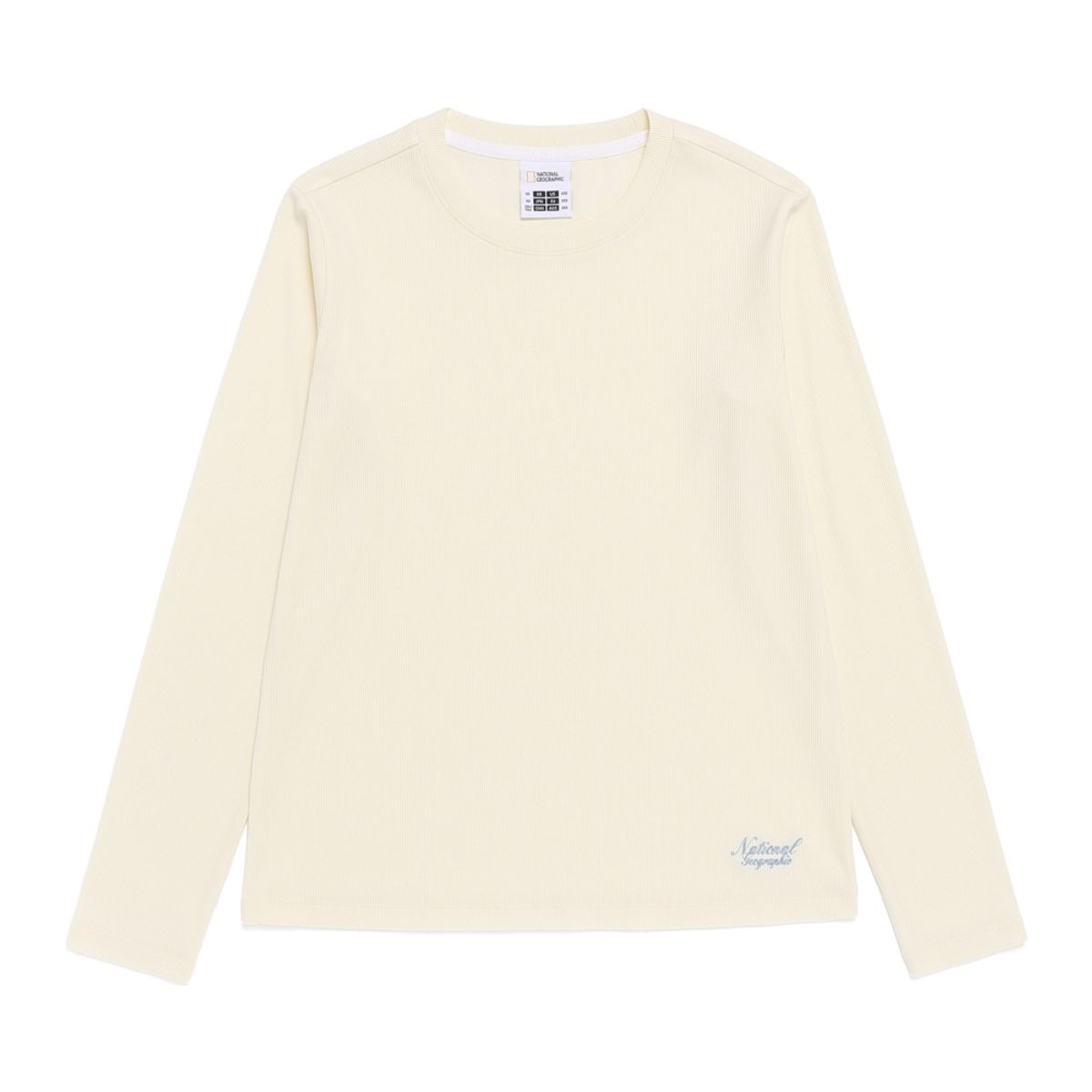 내셔널지오그래픽(NATIONALGEOGRAPHIC) N261WTS100 여성 골지 슬림핏 긴팔 티셔츠 IVORY