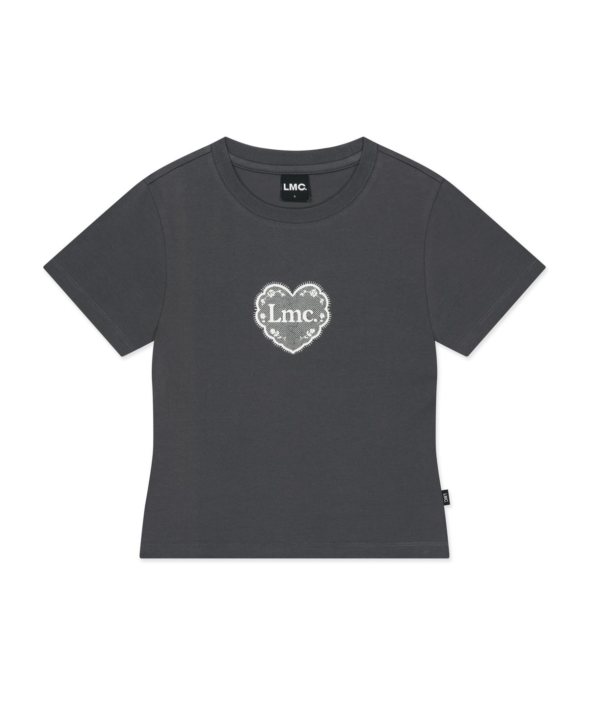 엘엠씨(LMC) WM LACE HEART CROPPED TEE charcoal