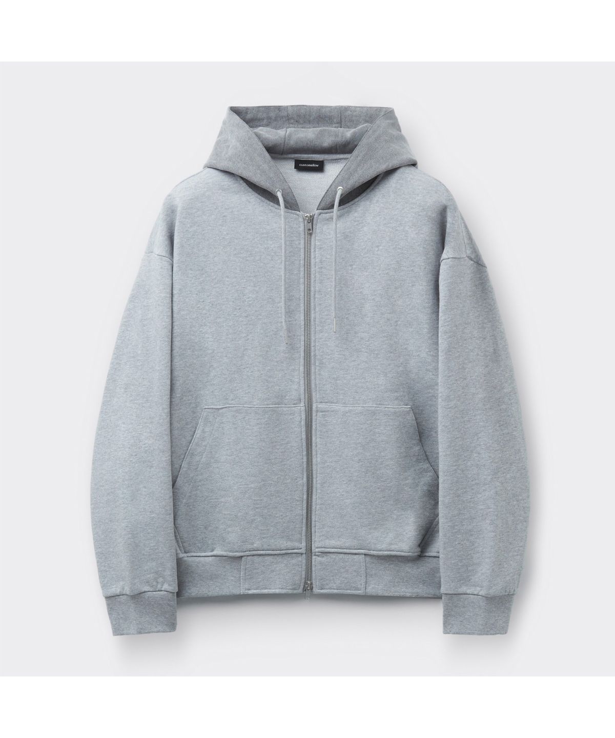 커스텀멜로우(CUSTOMELLOW) Grey Woven Layered Zip Hoodie CWTAS26111GYX