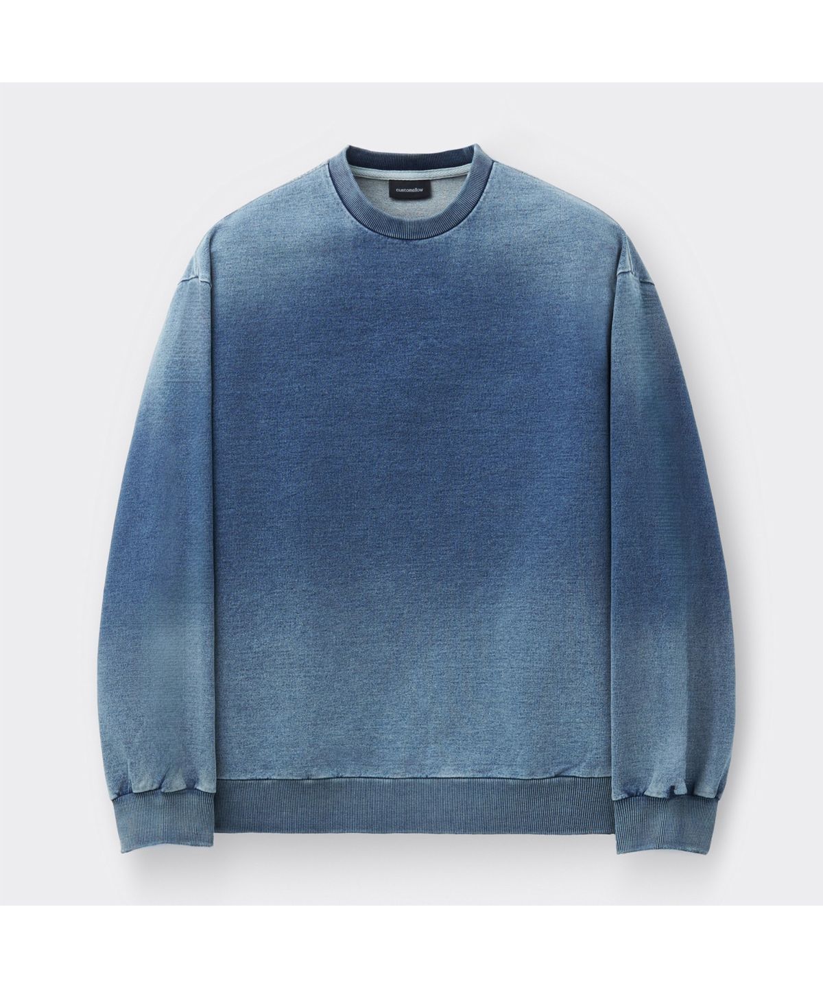 커스텀멜로우(CUSTOMELLOW) Blue Washed Two Tone Sweatshirt CWTAS26117BUX