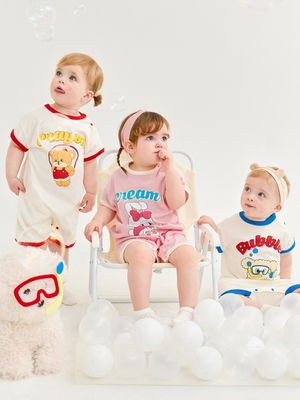 피크닉롬퍼유아점프수트아기우주복(3color)