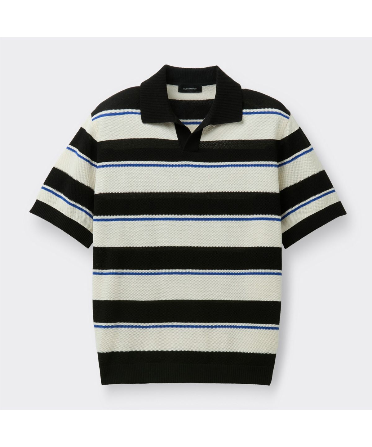 커스텀멜로우(CUSTOMELLOW) Black Fresh Lounge Stripes Collar Sweater CWWAM26413BKX
