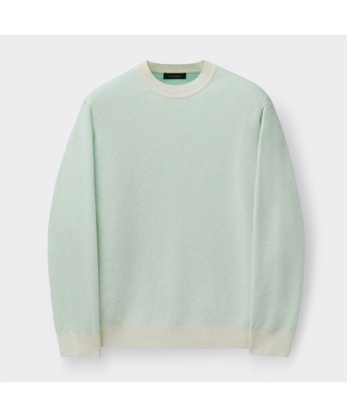 커스텀멜로우(CUSTOMELLOW) Green Two-Tone Round Neck Sweater CWWAS26221GRX
