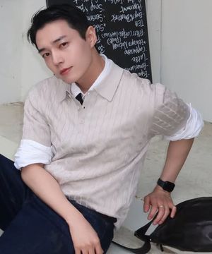 [ON][카라or라운드 선택]린넨 라이크 케이블 오버핏 반팔 니트 - 6color