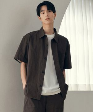 쿨 코튼 오버핏 반팔 셔츠