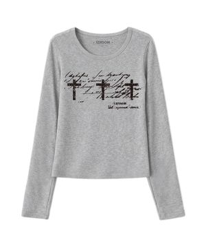 트리플 크로스 슬림핏 롱슬리브 (그레이)