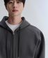 스티치 이중지 후드집업 셋업 (Charcoal)