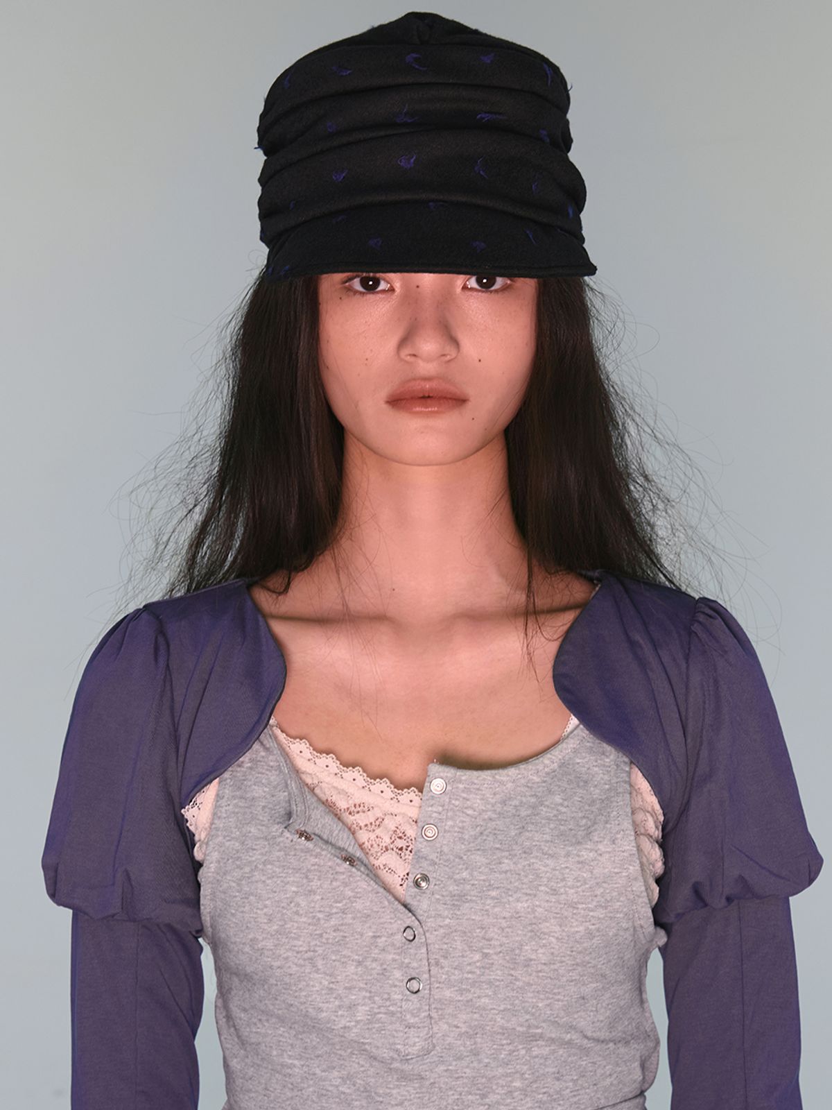 어썸니즈(AWESOME NEEDS) 벨보이 캡_드레이프_도트 블랙