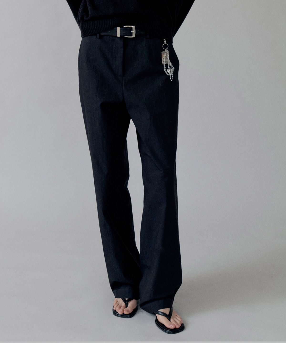 스텝어라운드(STEP AROUND) Cotton Straight Pocket Pants_BLACK