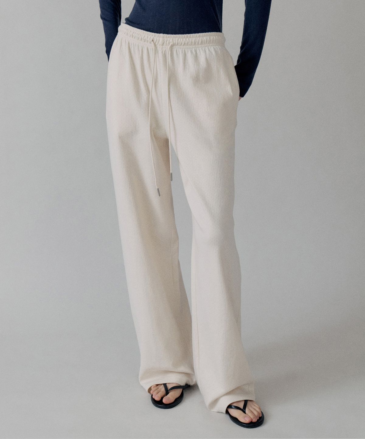 스텝어라운드(STEP AROUND) Cottage Relax Fit Wide Banding Pants_IVORY