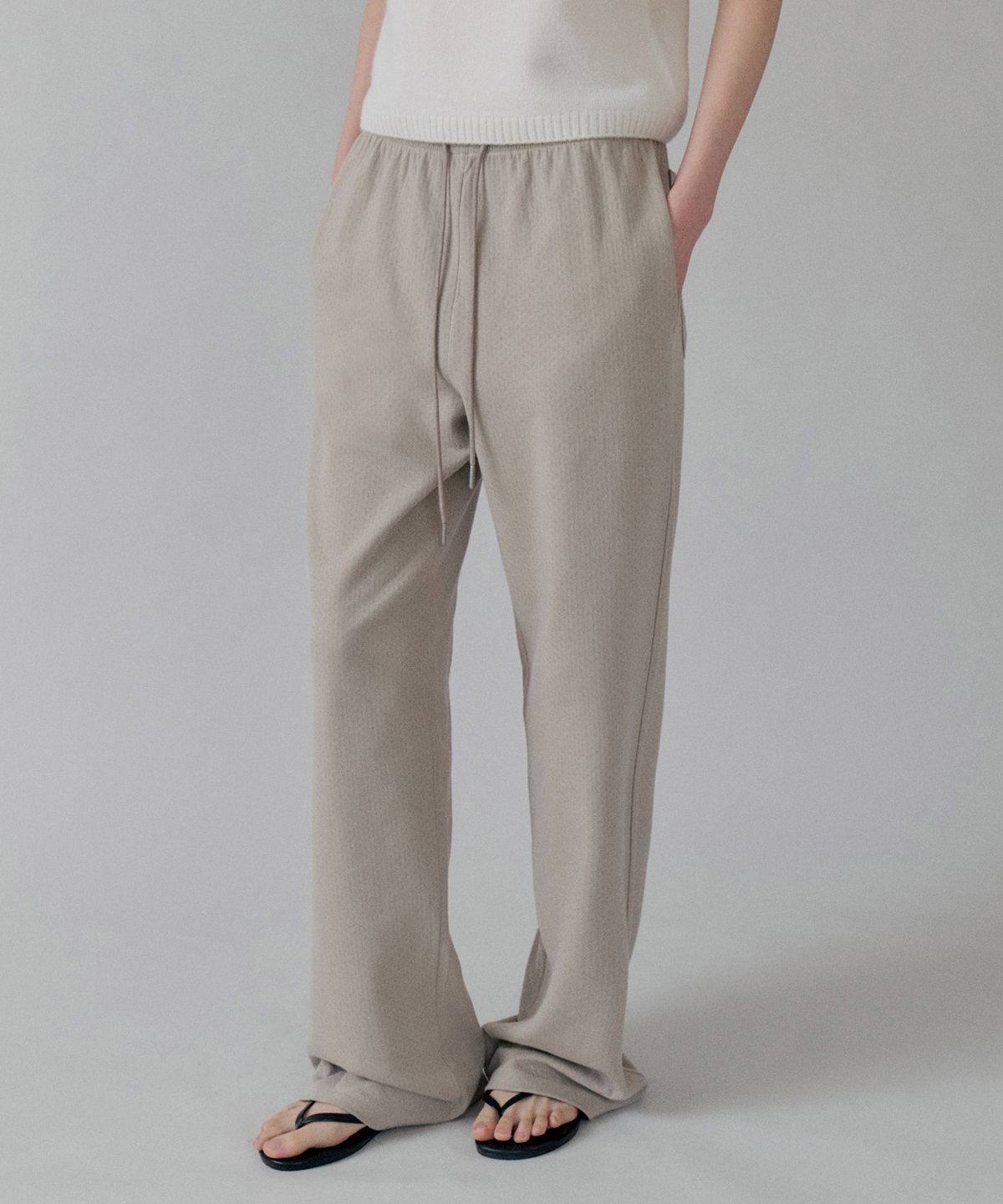 스텝어라운드(STEP AROUND) Cottage Relax Fit Wide Banding Pants_LIGHT KHAKI