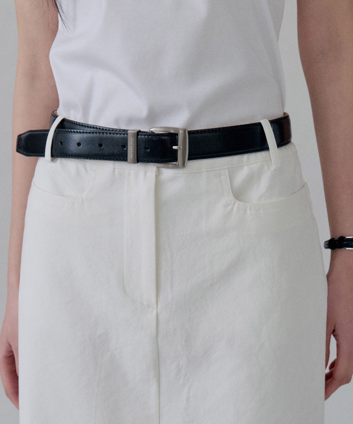 스텝어라운드(STEP AROUND) Classic Wide Leather Belt_BLACK