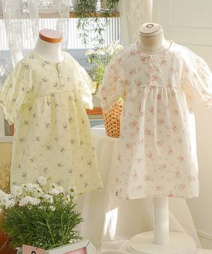 아기 바람이 전하는 귀여운 꽃향기라죠 - 아기 반팔원피스