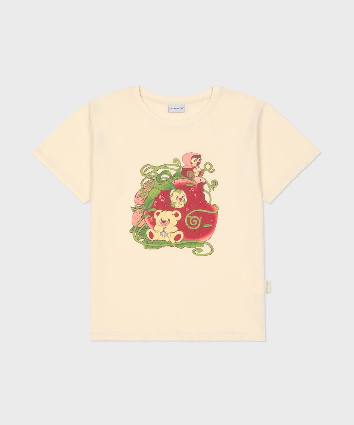 삭스어필(SOCKS APPEAL) HM t shirt strawberry friends ivory