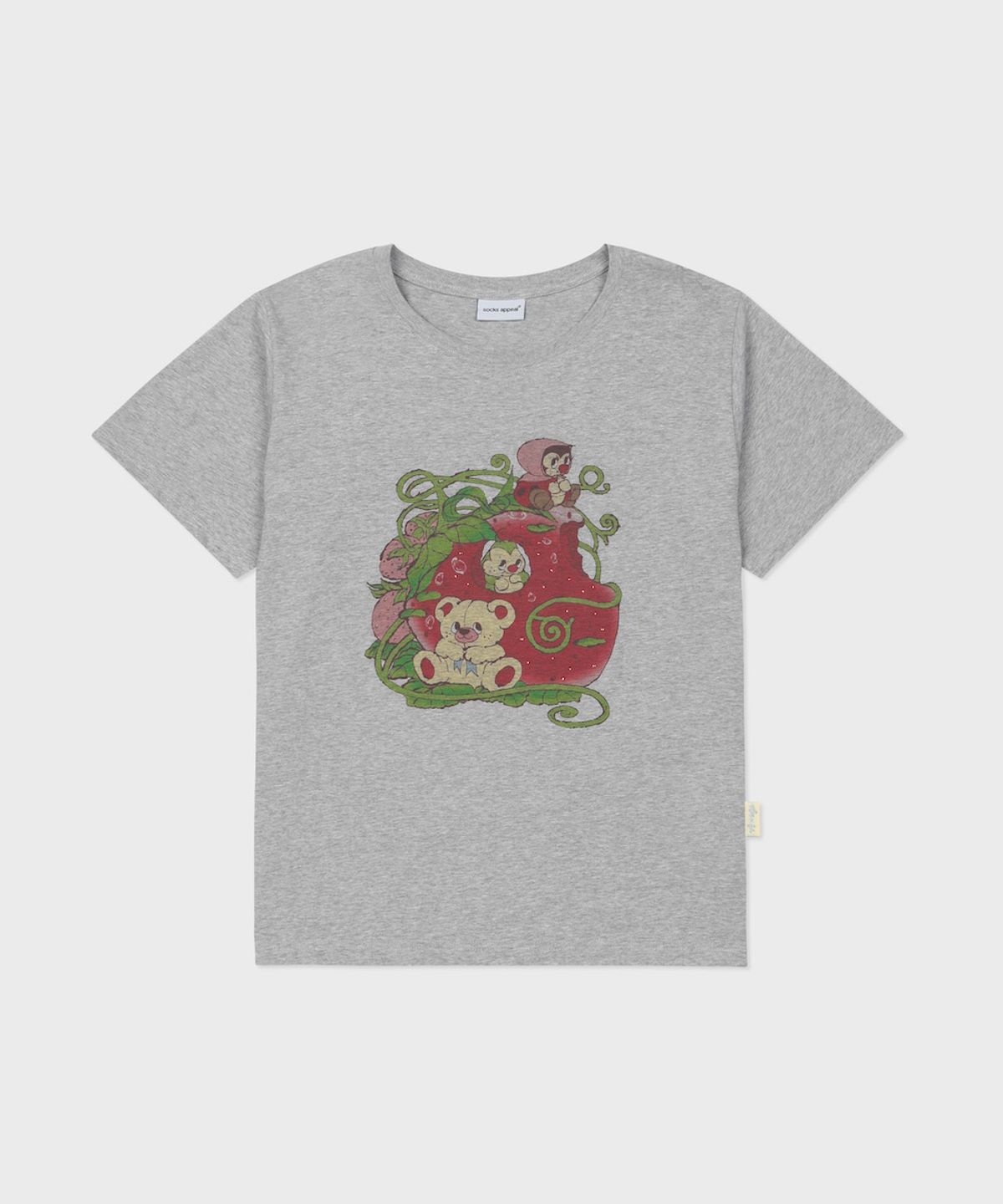 삭스어필(SOCKS APPEAL) HM t shirt strawberry friends melange grey
