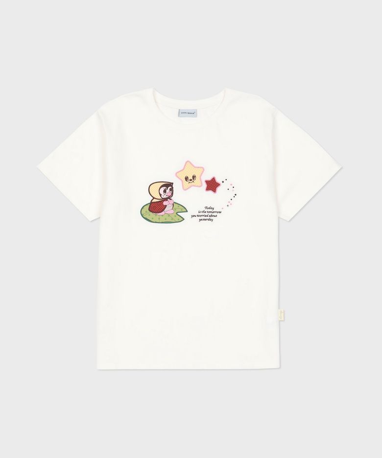 HM applique t shirt star ladybug fairy white