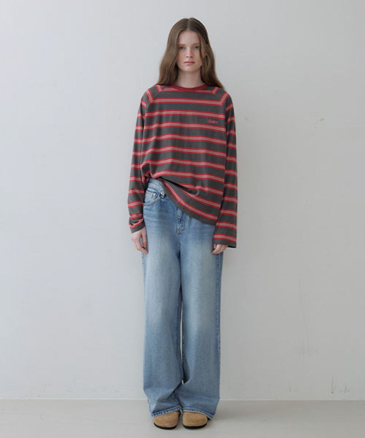 노운베러(KNOWNBETTER) Brushed semi-wide denim pants [KNSS06PT10]_Light blue