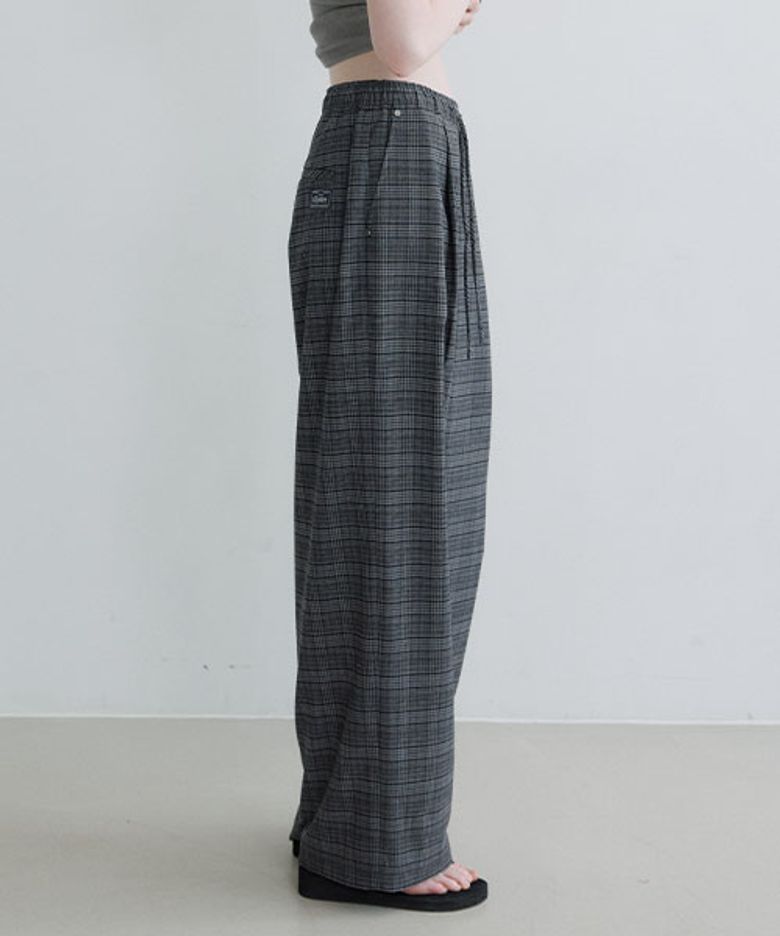 Check banding pants [KNSS06PT07]_Black