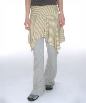 UNBALANCE LAYERED SKIRT PANTS YELLOW