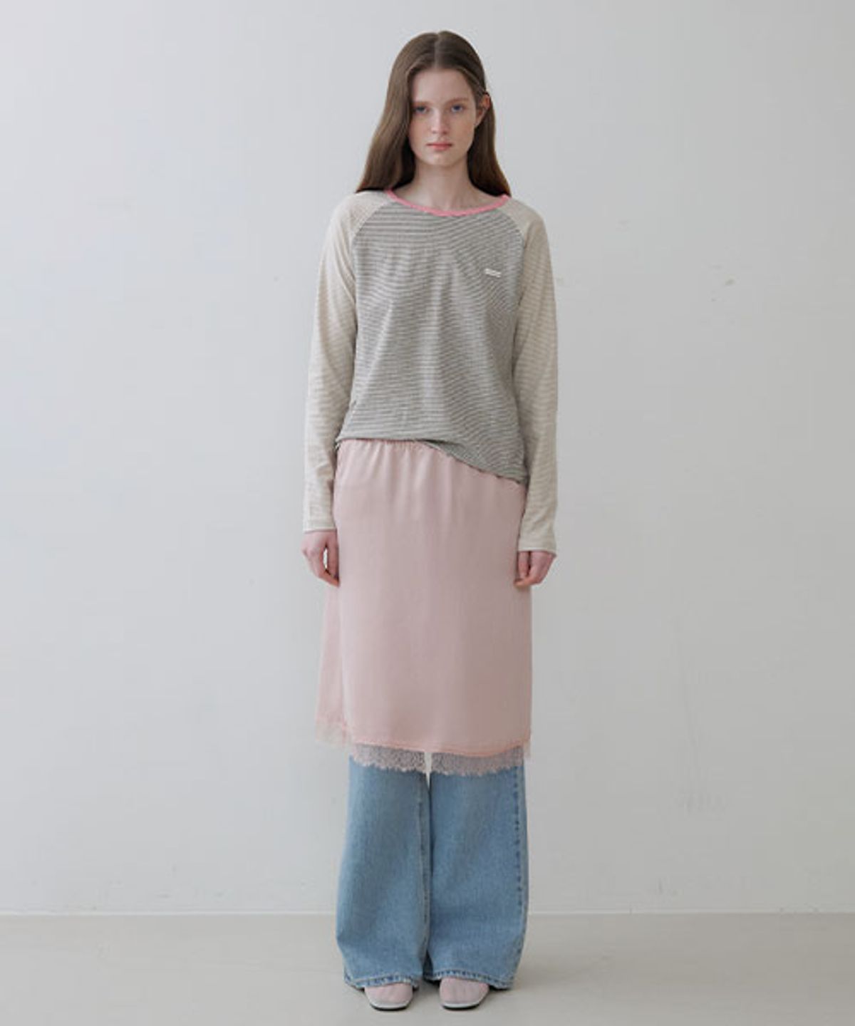 노운베러(KNOWNBETTER) Coloring raglan stripe longsleeve T-shirt [KNSS06TS15]_Beige