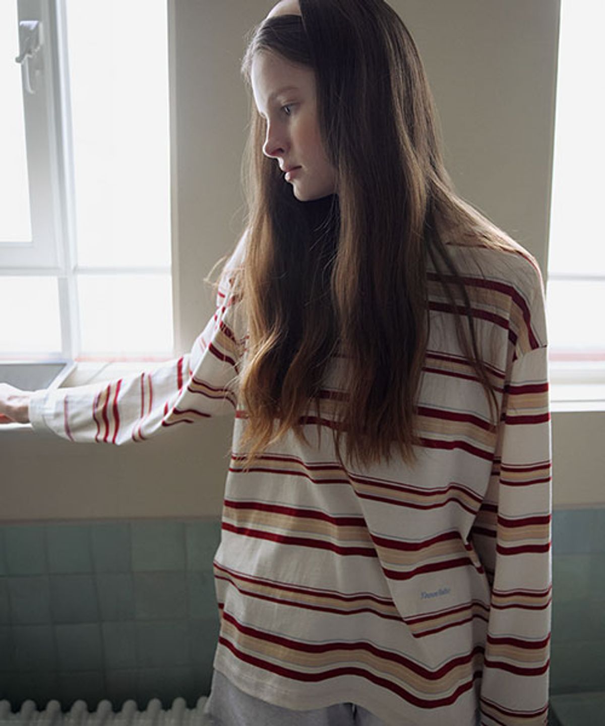 노운베러(KNOWNBETTER) Muted stripe longsleeve T-shirt [KNSS06TS13]_Ivory