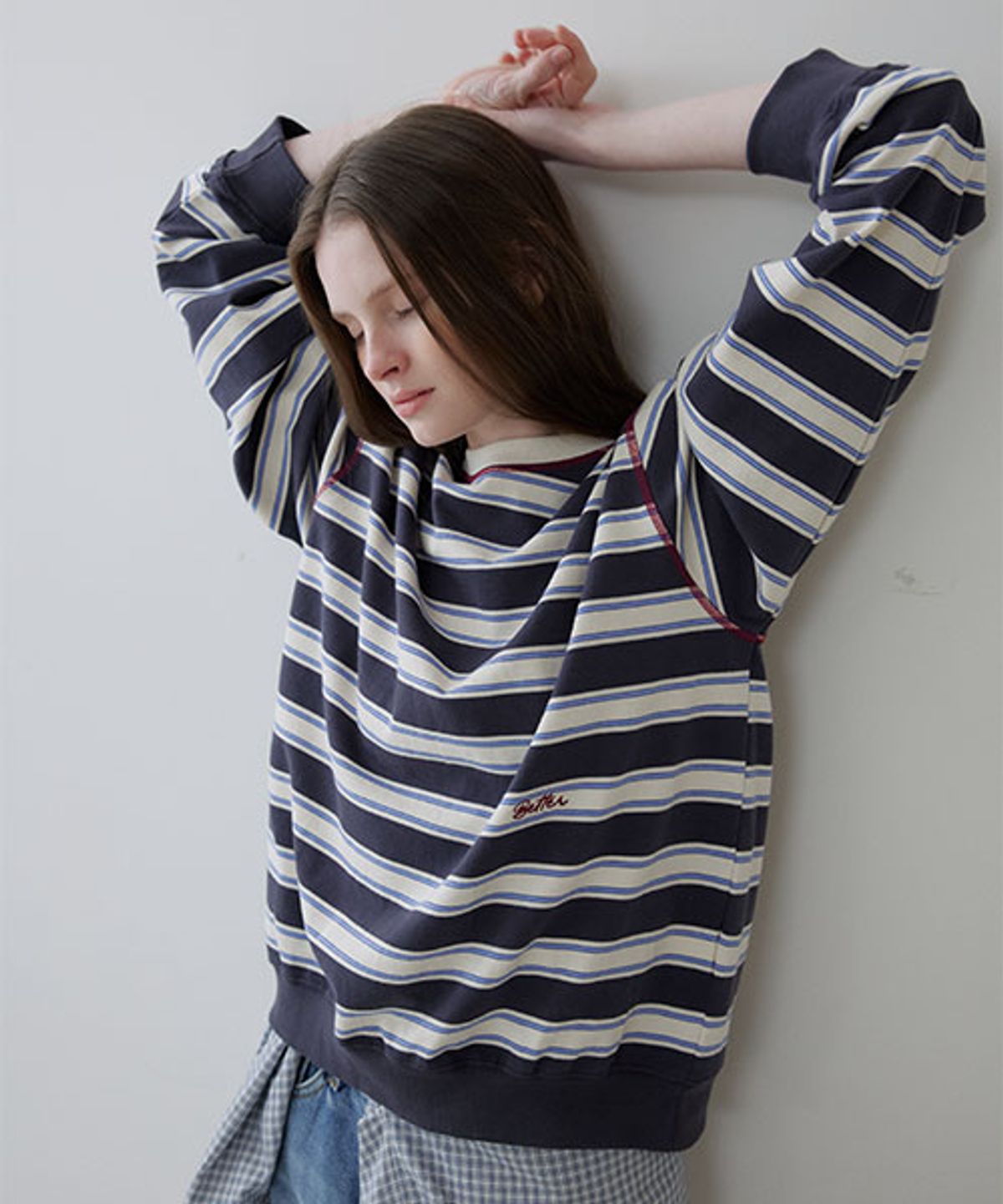 노운베러(KNOWNBETTER) Stripe raglan sleeve MTM [KNSS06TS18]_Charcoal