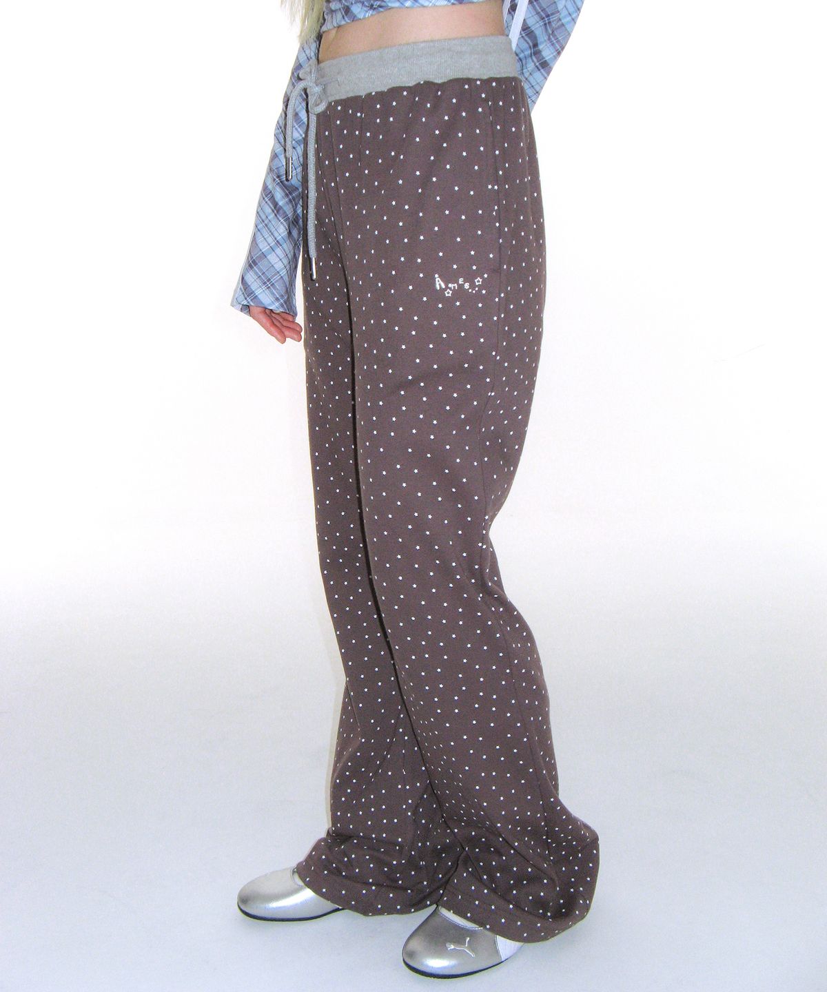 아메스 월드와이드(AMES-WORLDWIDE) TWINKLE BOOT CUT LEGGINGS PANTS CHARCOAL