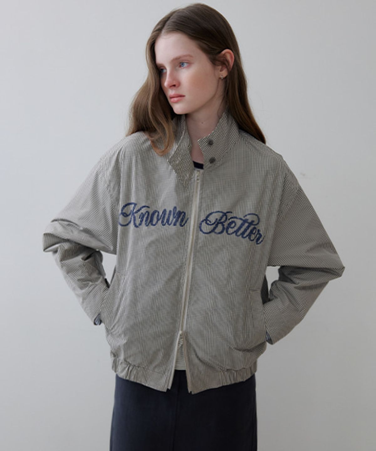 노운베러(KNOWNBETTER) Better check blouson jumper [KNSS06JP04]_Gray