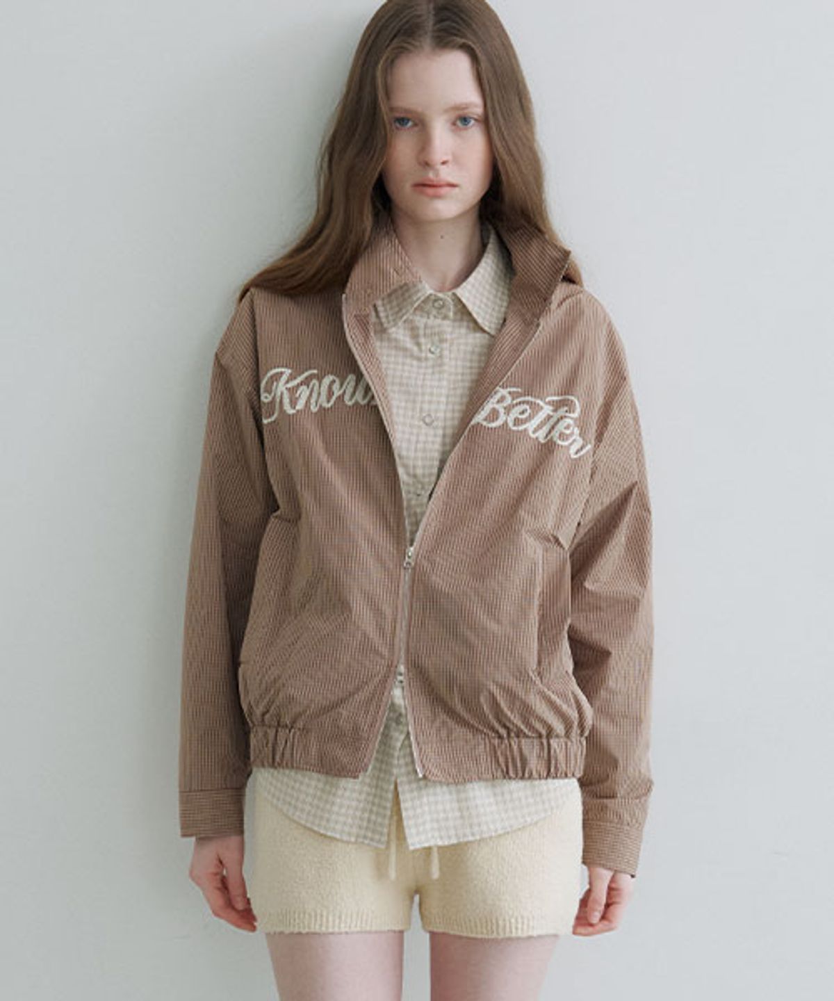 노운베러(KNOWNBETTER) Better check blouson jumper [KNSS06JP03]_Beige