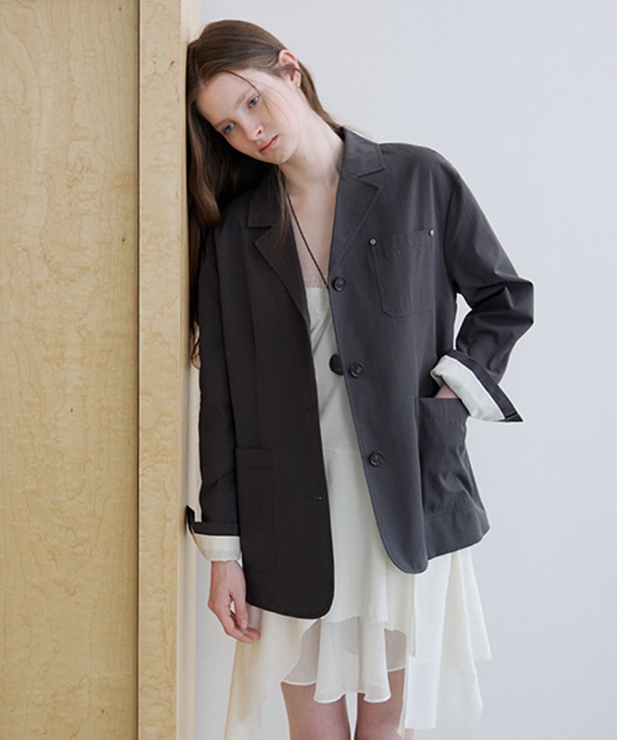 노운베러(KNOWNBETTER) Rivet natural work jacket [KNSS06JK04]_Charcoal