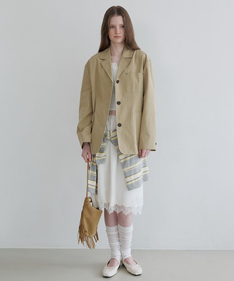 Rivet natural work jacket [KNSS06JK03]_Beige