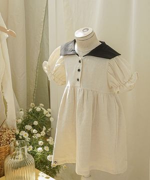 유니크한 쪼꼬미의 귀여운 여름날 - 아기 카라원피스