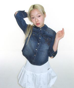 3/4 SLEEVE DENIM SHIRTS BLUE