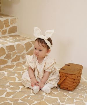 동글 동글 귀여운 아가 토끼 여기 있어요 - 아기 반팔바디슈트