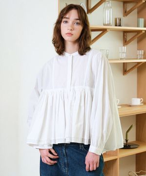 여성 레이어 블룸 셔츠 (WHITE)