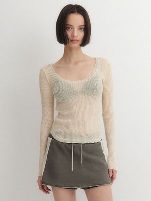 RODA U-NECK T-SHIRT_CREAM