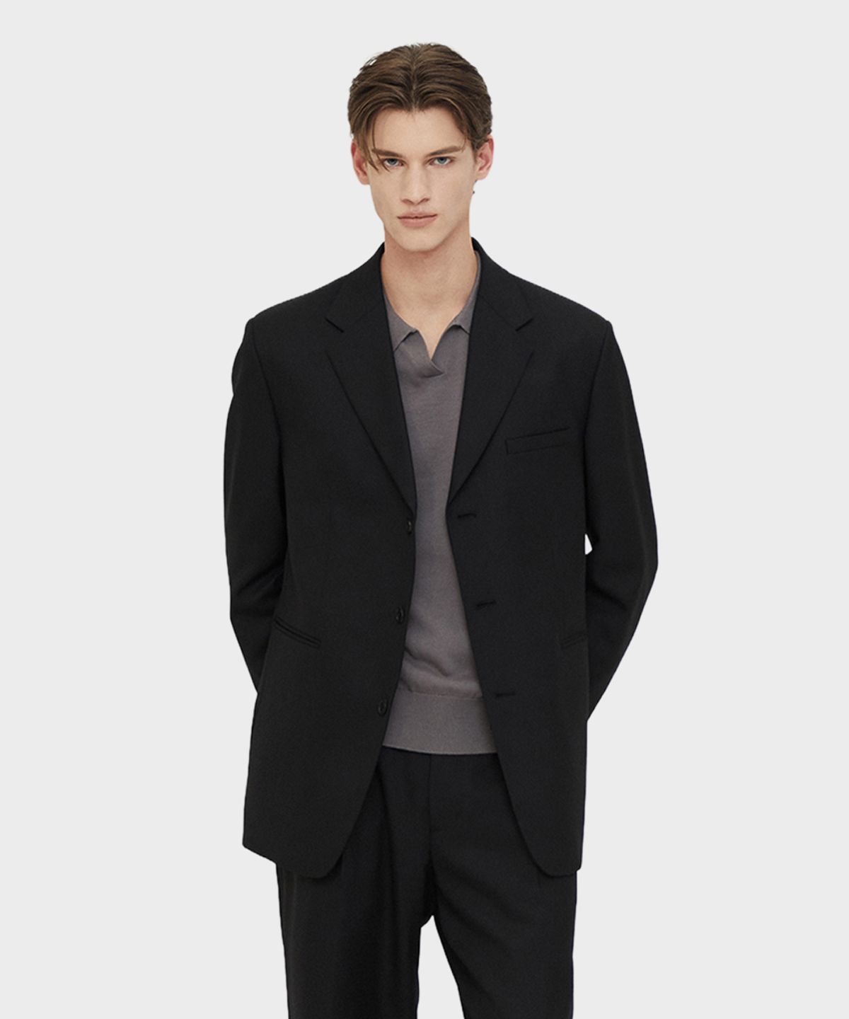 테일던(TAILDERN) 3 Button Tailored Jacket Black